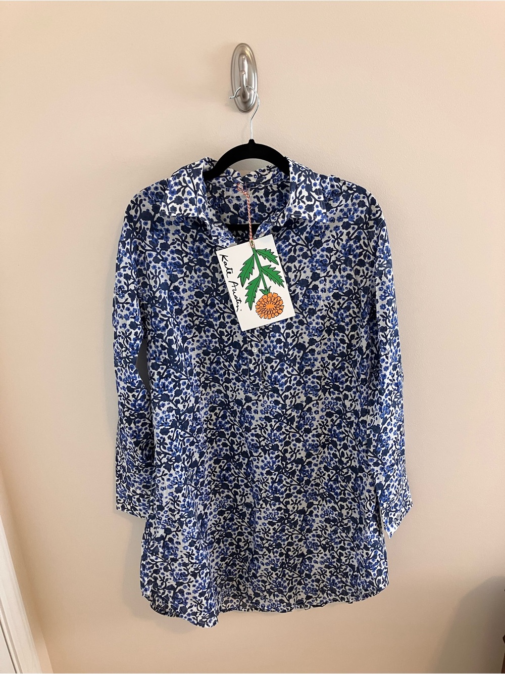 Blue Floral Button-Front Midi Dress by Kate Spade